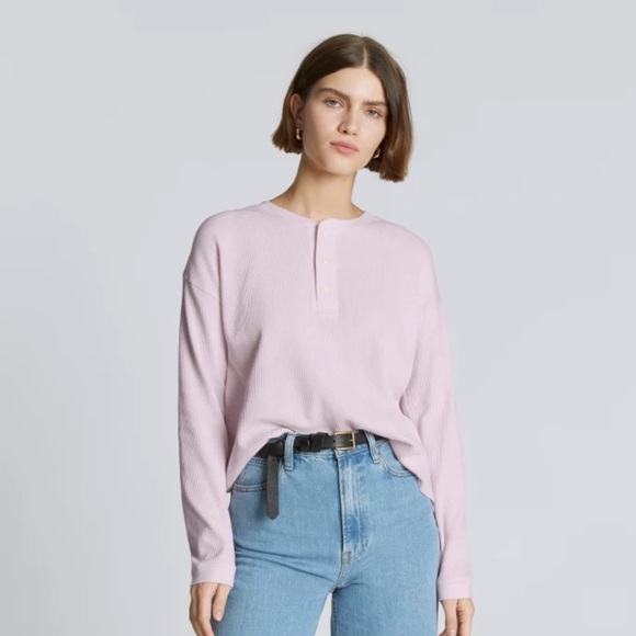 Everlane Tops - NWT Everlane The Organic Cotton Waffle Henley Lilac Small Spring